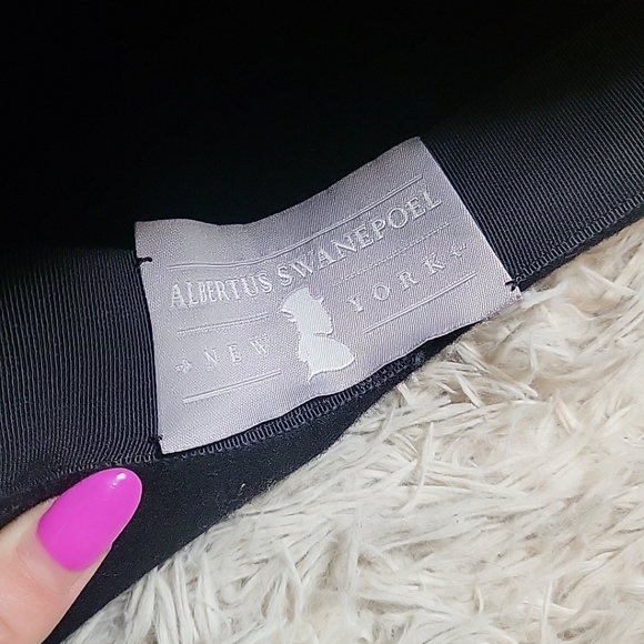 Vintage Albertus Swanepoel New York Fedora Hat Black Chic Fall Winter Classic - Picture 7 of 9